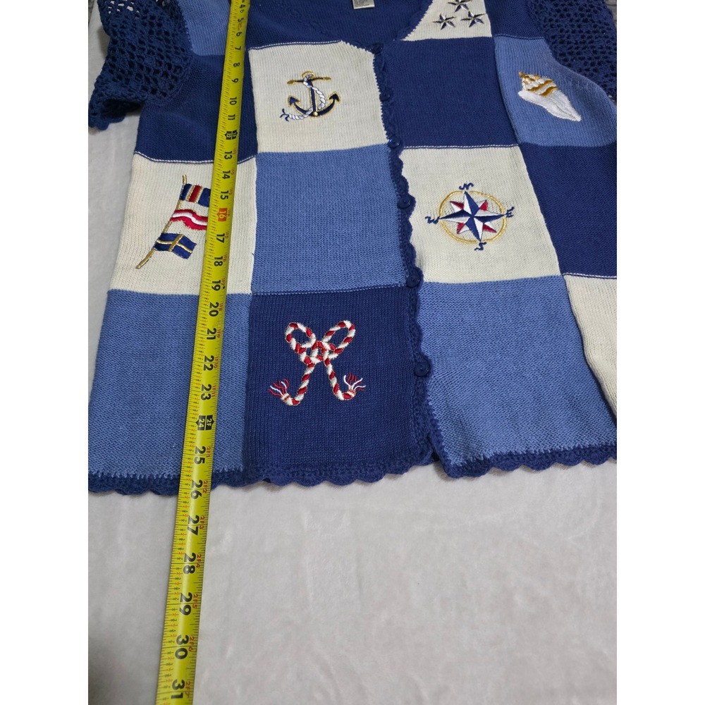 Vintage Jenny Nautical Patchwork Embroidered Card… - image 3